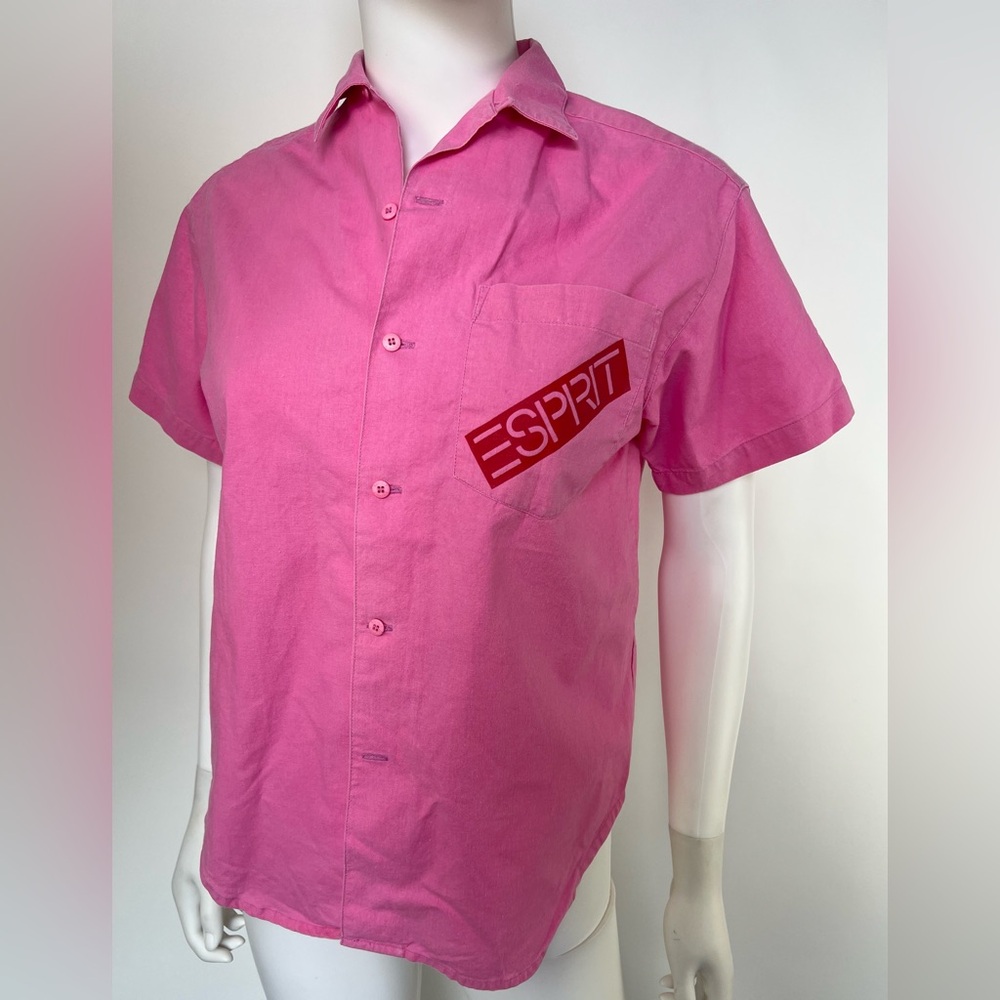 Vintage Esprit Shirt-Hot Pink Short Sleeve‎ Size M (Youth) Fits Adult Small
